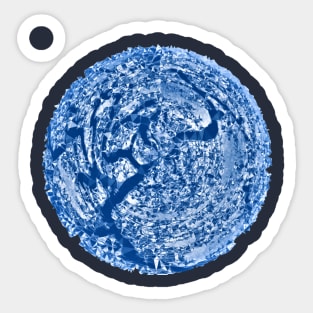 Blue Moon Vortex Abstract Art Sticker